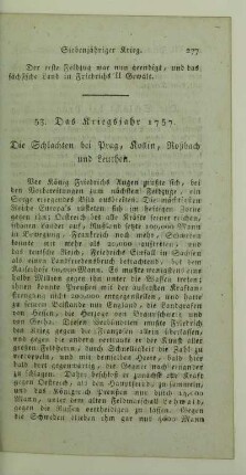 53. Das Kriegsjahr 1757. Die Schlachten bei Prag, Kollin, Roßbach und Leuthen