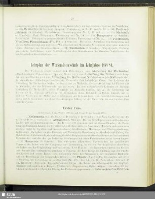 Lehrplan der Werkmeisterschule im Lehrjahre 1883/84