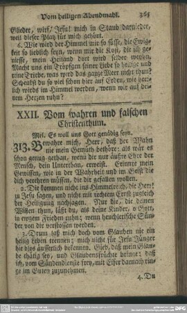 XXII. Vom wahren und falschen Christenthum