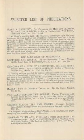 Selected list of publications