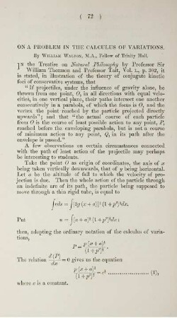 On a problem in the calculus of variations.