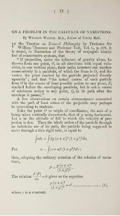 On a problem in the calculus of variations.