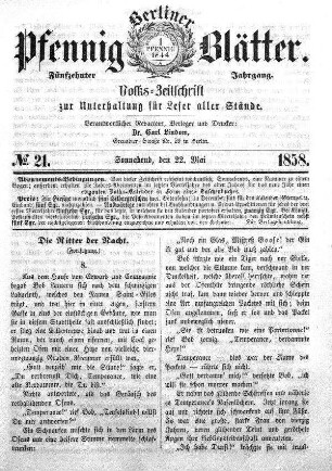 No. 21, Sonnabend, den 22. Mai