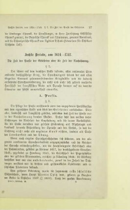 Sechste Periode, von 1624 - 1748