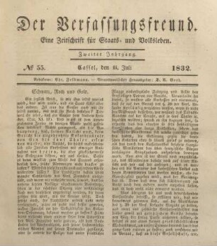 № 55. Cassel, den 11. Juli 1832.