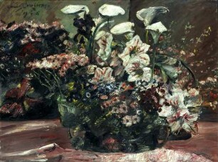 Blumenkorb mit Amaryllis und Kalla
