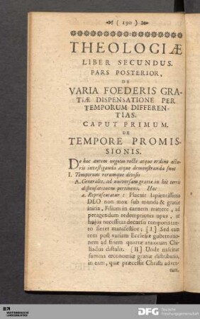 Caput Primum. De Tempore Promissionis.