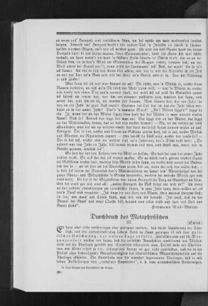 Durchbruch des Metaphysischen