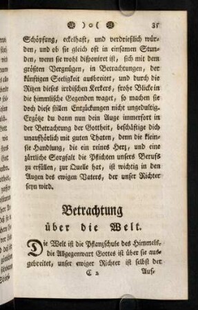 35-60, Betrachtung über die Welt.