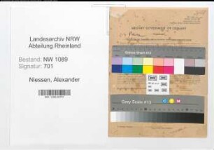Entnazifizierung Alexander Niessen , geb. 06.10.1903 (Polizist)