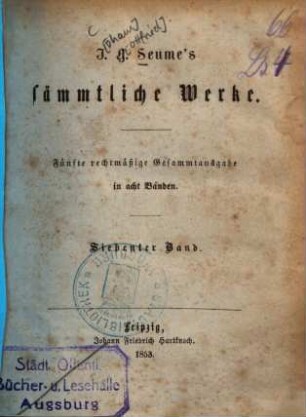 J. G. Seume's sämmtliche Werke : in acht Bänden, 7. Gedichte