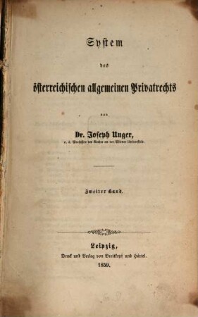 System des österreichischen allgemeinen Privatrechts, 2