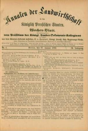 No. 4. Berlin, den 27. Januar 1869. IX. Jahrgang.