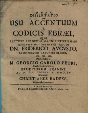 Diss. de usu accentuum s. Codicis Ebraei
