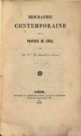 Biographie contemporaine de la province de Liège