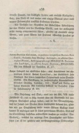 238-239 "Kurzer Inbegriff der christlichen Lehre, oder Katechismus der hochwürdigen Lehrers Petrus Canisius"