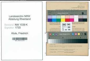 Entnazifizierung Friedrich Klute , geb. 05.03.1883 (Metzger)