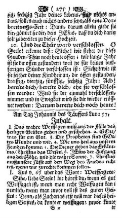 Am Tag Johannis des Täuffers. Luc. I, 57