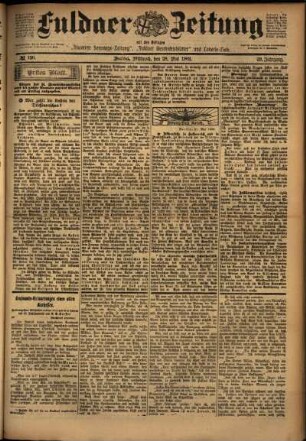Erste Ausgabe vom Mittwoch, den 28. Mai 1902.