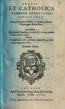Brevis Et Catholica Symboli Apostolici Explicatio