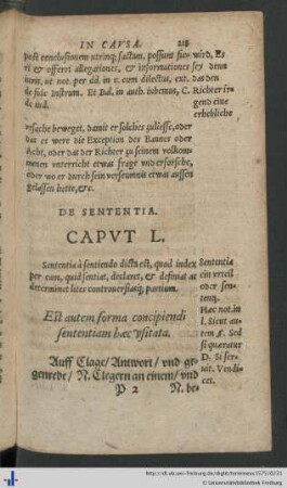 Caput L. De Sententia.