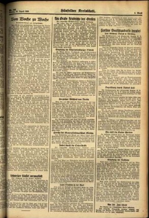 Zweite Ausgabe vom Montag, den 29. August 1938.
