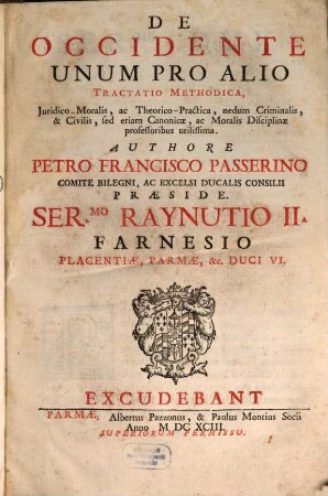 De Occidente unum pro alio Tractatio Methodica