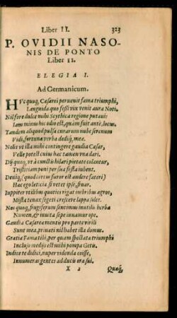 P. Ovidii Nasonis De Ponto Liber II.