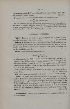 QUESTIONS PROPOSÉES.