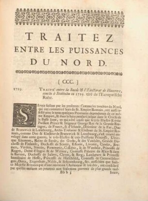 [Hauptteil 2] Traitez Entre Les Puissances Du Nord.