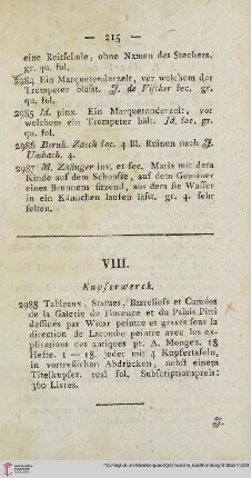 VIII. (Nr. 2988-3292)