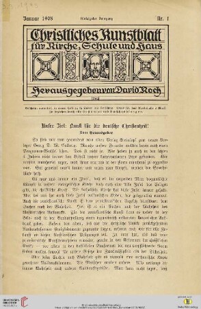Nr. 1 (Januar 1908)