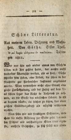Schöne Litteratur.