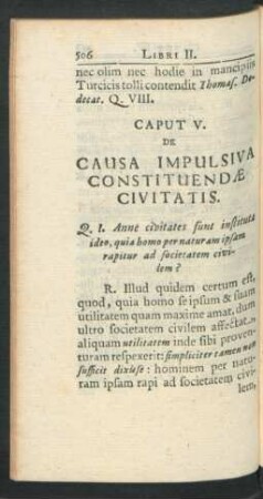Caput V. De Causa Impulsiva Constituendae Civitatis