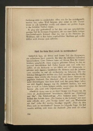 Hast du dein Herz noch zu verschenken?