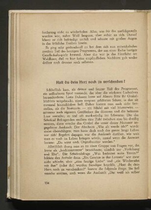 Hast du dein Herz noch zu verschenken?