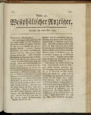 Num. 41. Freitags, den 24ten Mai. 1799