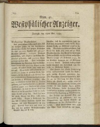 Num. 41. Freitags, den 24ten Mai. 1799