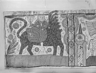 Wandbehang aus Halland (Bonad) mit biblischen Motiven — Die Hure von Babylon