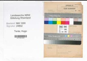 Entnazifizierung Hugo Tente, geb. 09.04.1895 (Beamter)
