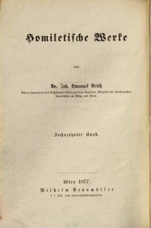 Homiletische Werke, 16
