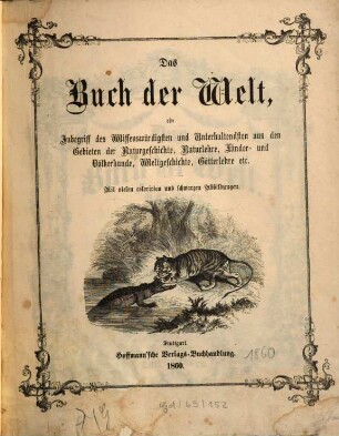Buch der Welt : illustrirtes Volksblatt. 1860