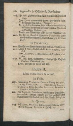 Index II. Libri miscellanei & omissi