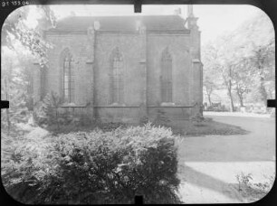 Bernburg (Saale), Parkstraße. Friedhof. Kapelle (nach 1868). Ansicht von Osten