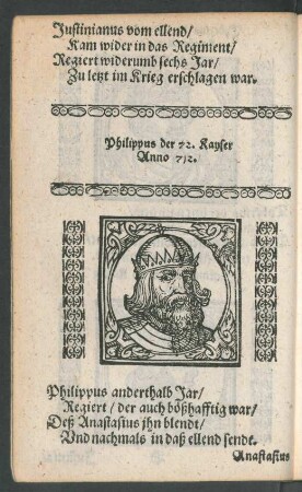 Philippus der 72. Kayser Anno 712.