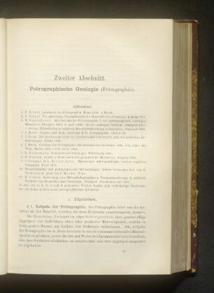 Zweiter Abschnitt. Petrographische Geologie (Petrographie).