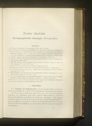 Zweiter Abschnitt. Petrographische Geologie (Petrographie).