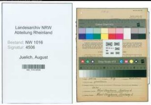 Entnazifizierung August Juelich , geb. 03.04.1905 (Friseur)