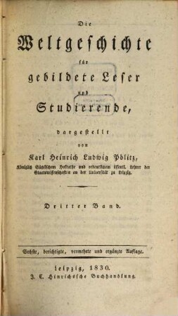 Die Weltgeschichte für gebildete Leser und Studierende, 3