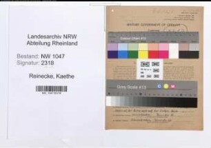 Entnazifizierung Kaethe Reinecke , geb. 18.02.1900 (Lehrerin)